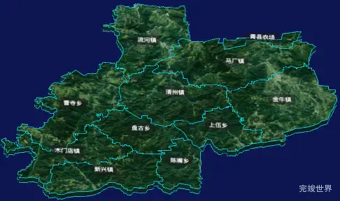 threejs沧州市青县地图3d地图自定义贴图加CSS3D标签
